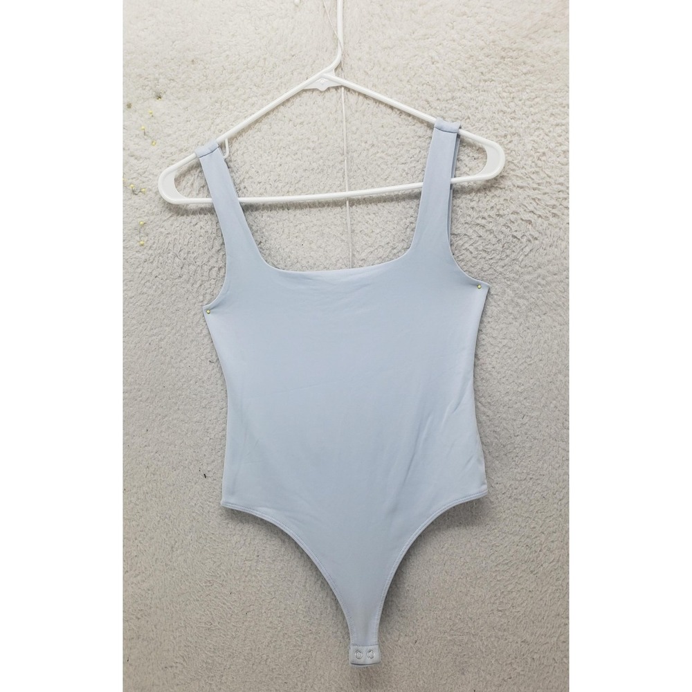 Forever 21‎ Bodysuit Womens Small Blue Square Neck Stretch Sleeveless Tank Top